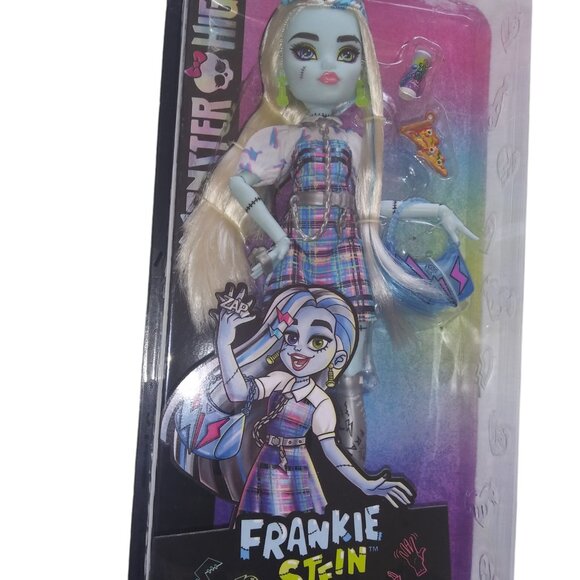 Monster High Frankie Stein Doll NIB #1433HF2 Blue Doll Plaid Dress - Picture 1 of 4